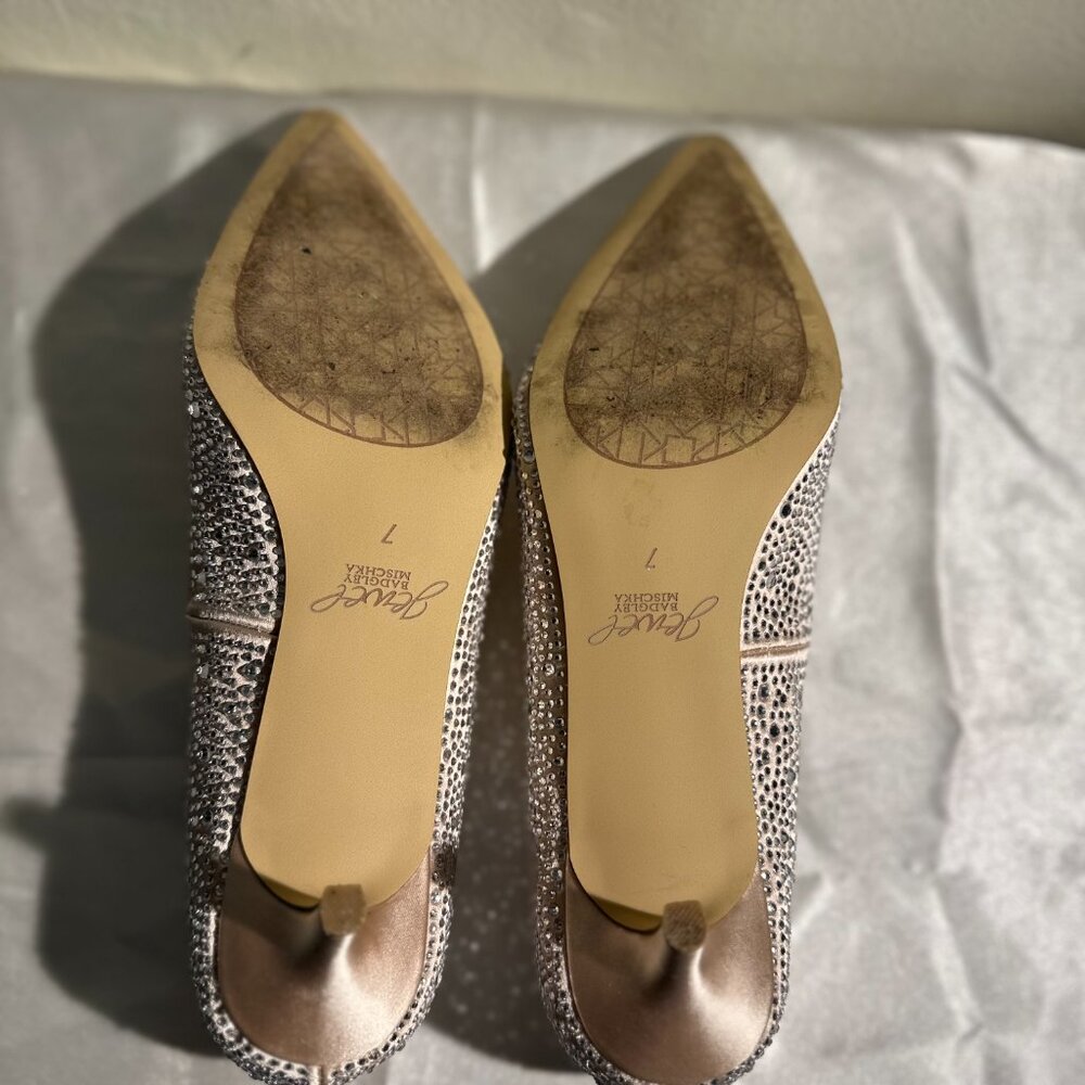 Jewel by Badgley Mischka Crystal Pointed Toe Heels - Picture 6 of 10